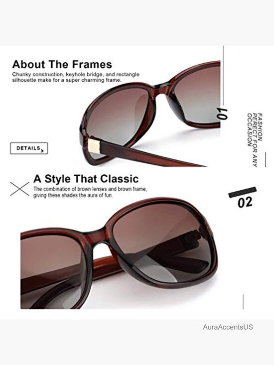 Polarized Retro Square Sunglasses Wraparound UV400 Protection Large main image 5